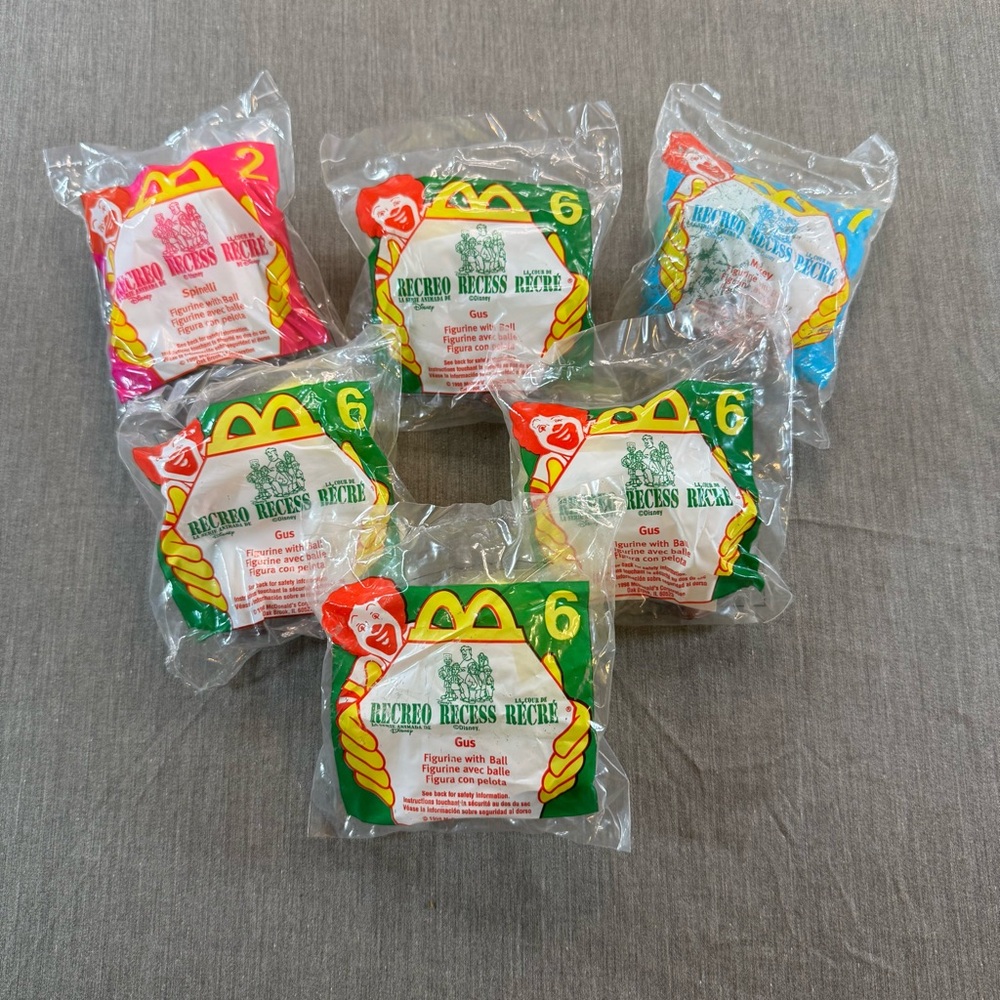 Lot Of 6 Happy Meal Toys 1998 Recess #2, 6, 7